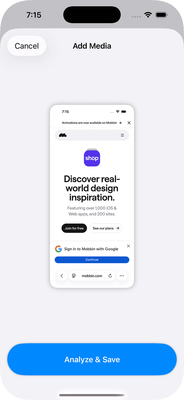 InspoFlow screen