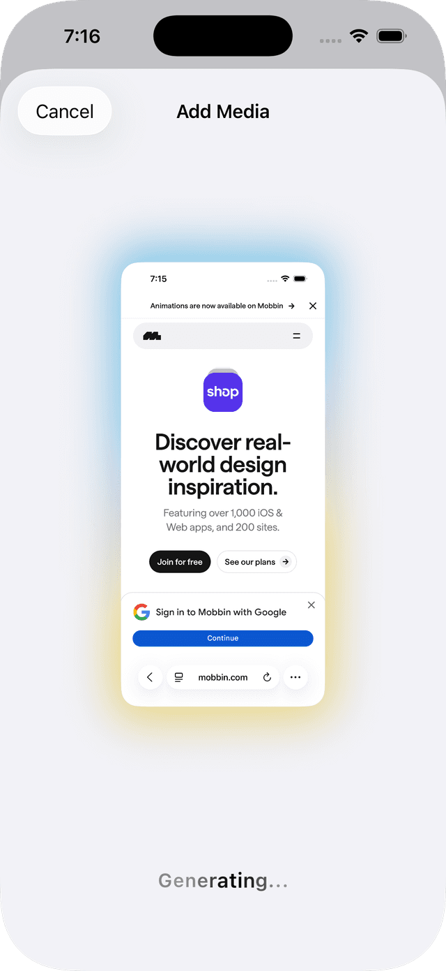 InspoFlow screen